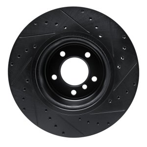 BMW Z4 Brake Rotor (1) - Front Left - R1 Concepts - Drilled & Slotted - Black - `09-`16